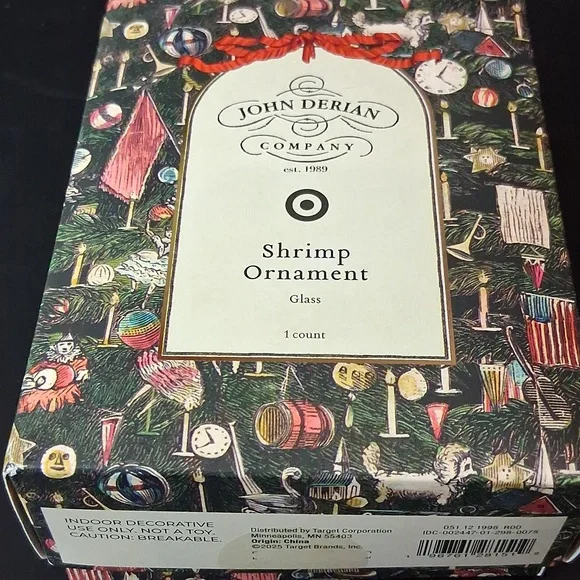 JOHN DERIAN for Target SHRIMP 4" Glass Ornament Christmas Holiday 2025 NEW  Box - Picture 2 of 4